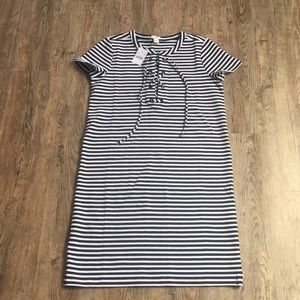 Lace up striped dress
